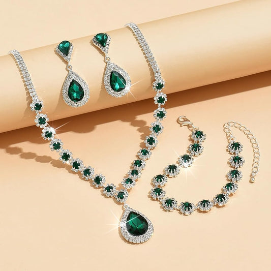 Luxury Emerald Green Jewelry Set