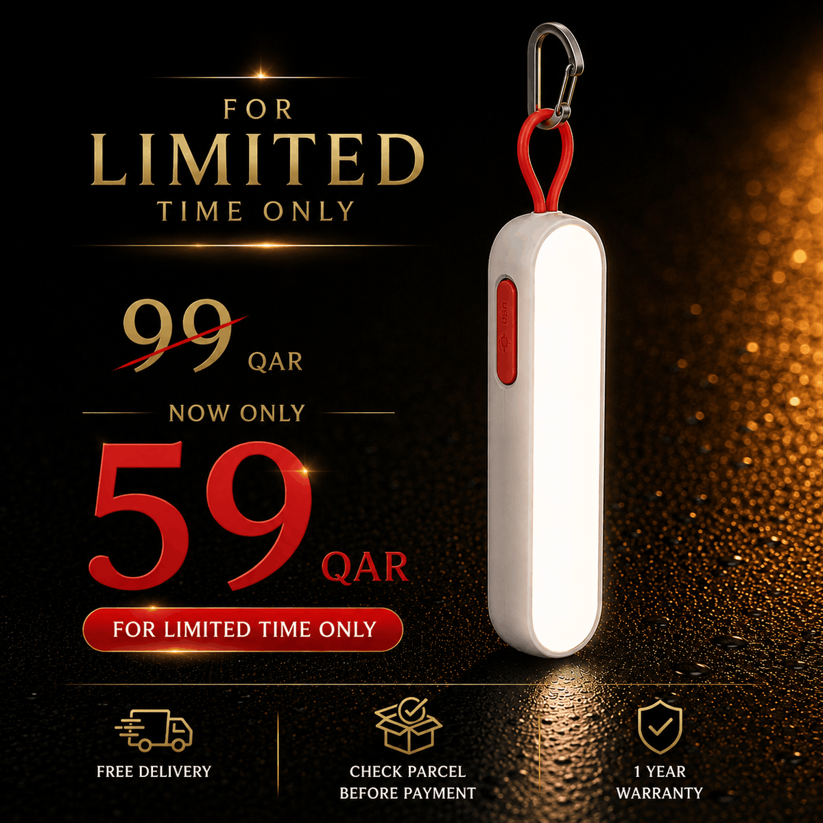 Portable LED Light with Power Bank