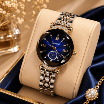 Crystal Blue Dial Luxury Watch