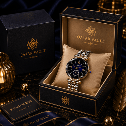 Crystal Blue Dial Luxury Watch