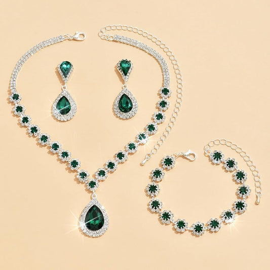 Luxury Emerald Green Jewelry Set