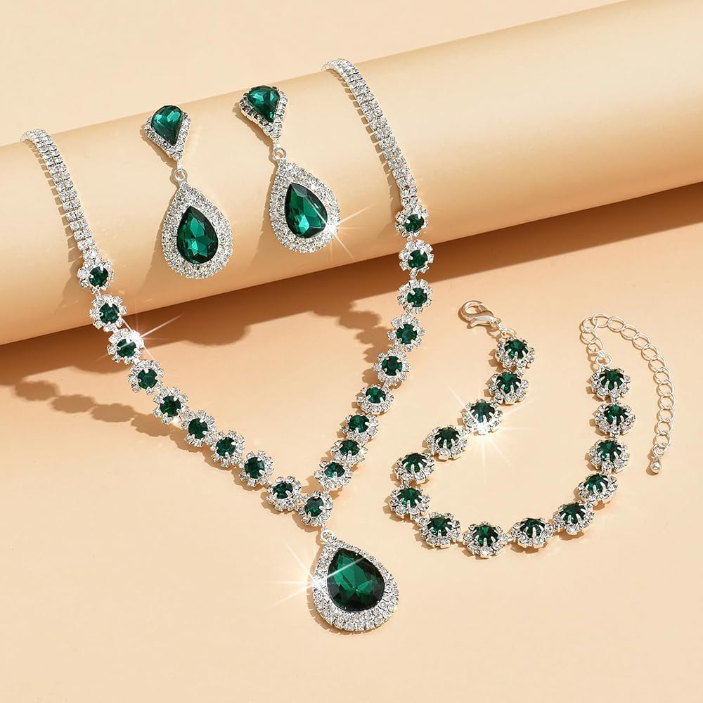 Luxury Emerald Green Jewelry Set