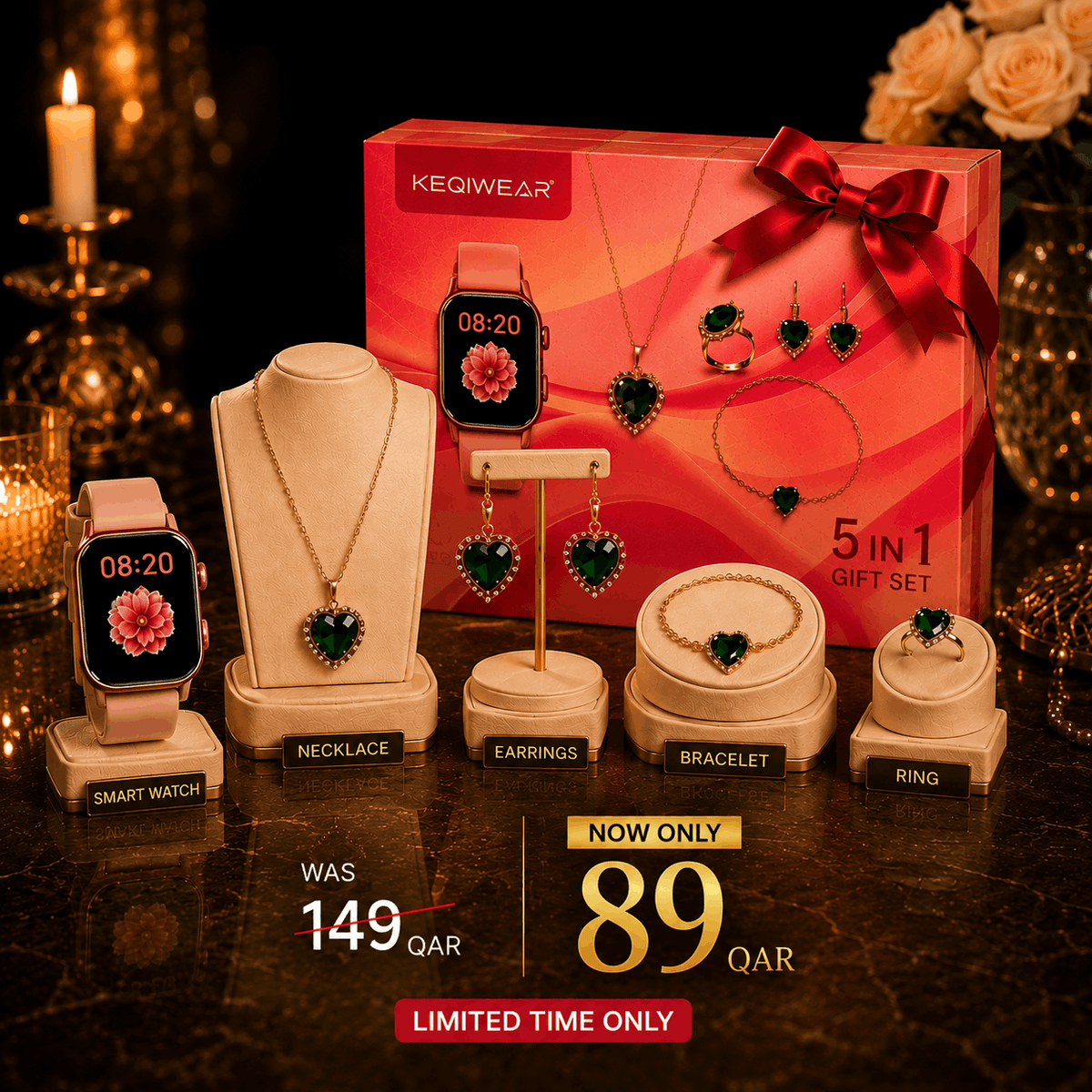 Women's Smart Watch 5-in-1 Gift Set