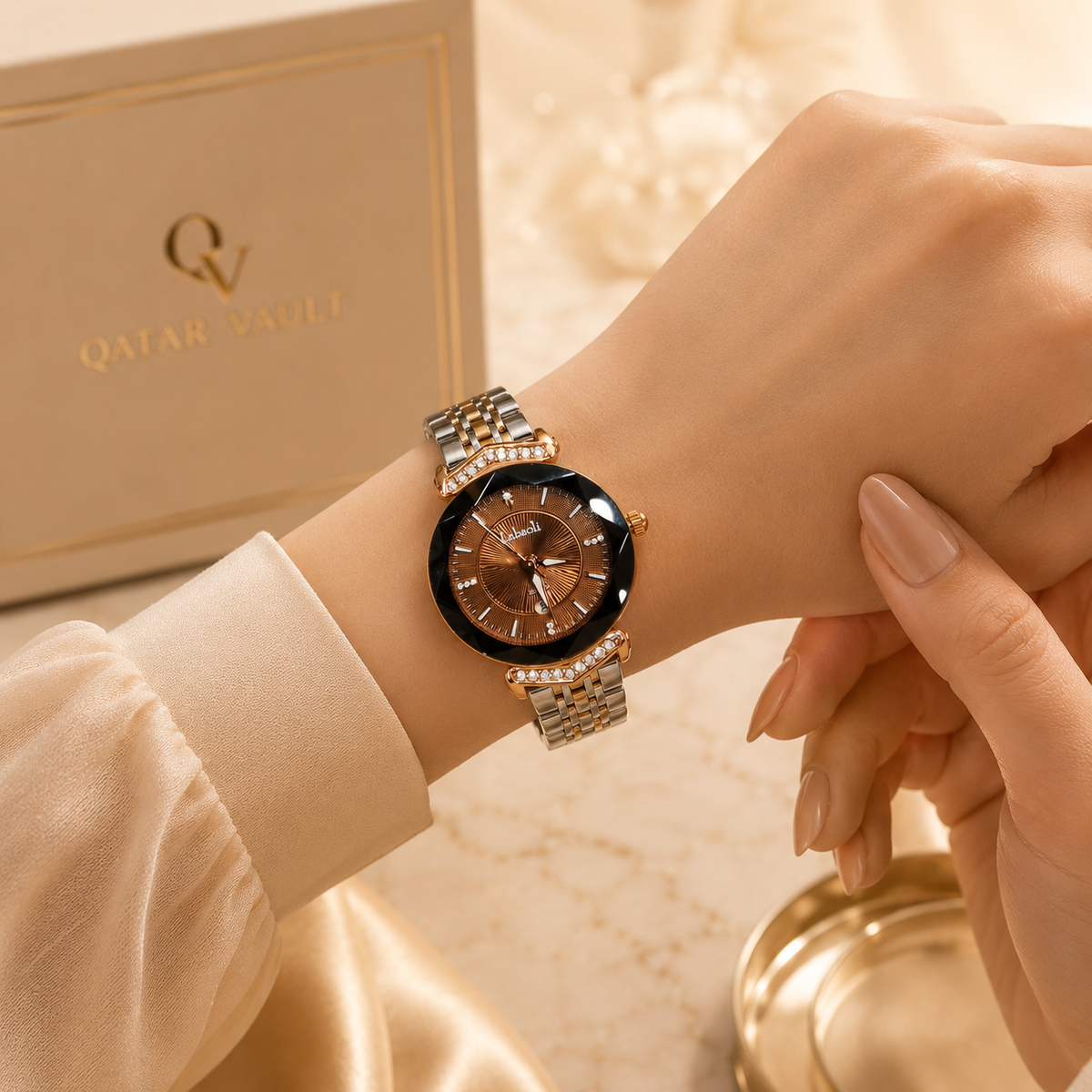 Crystal Blue Dial Luxury Watch