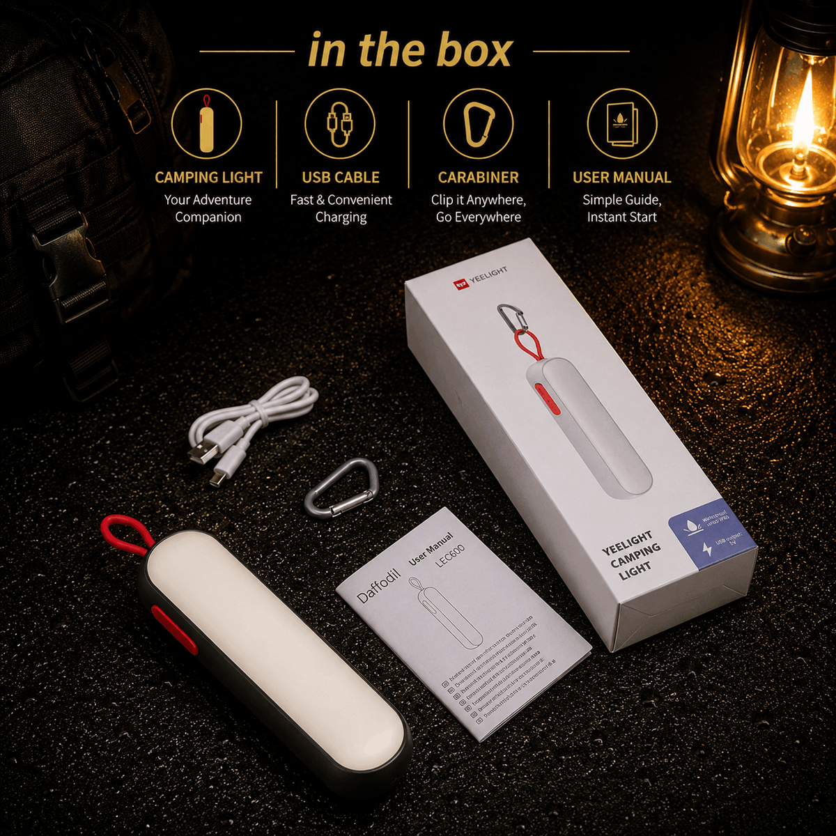 Portable LED Light with Power Bank